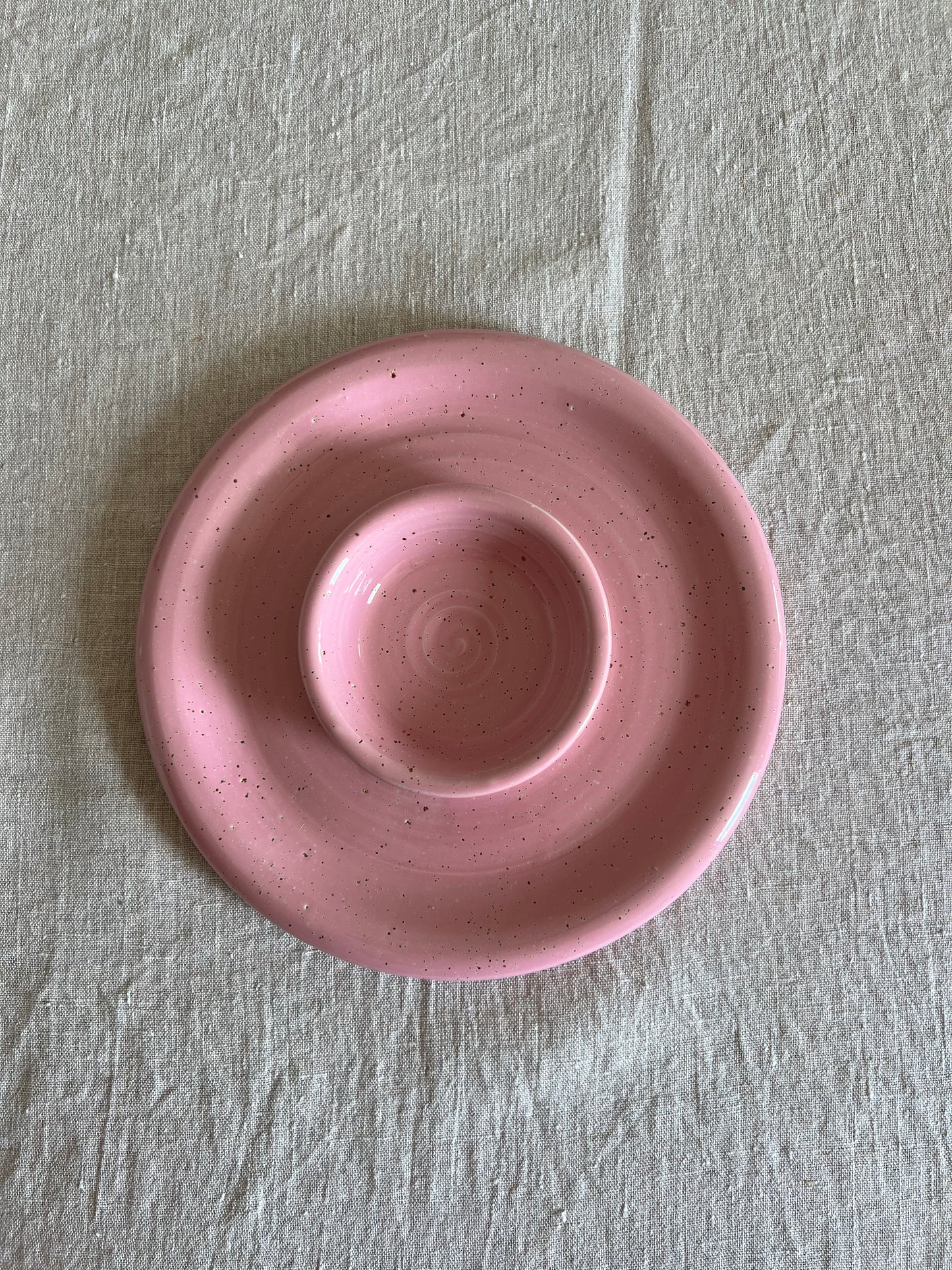 Uppläggningsfat i keramik rosa